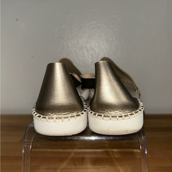 Havaianas Gold Flatform Espadrille Ankle Strap Rubber Foam Peep Toe Sandal Sz 9 - Picture 6 of 12